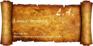 Lencz Arnold névjegykártya